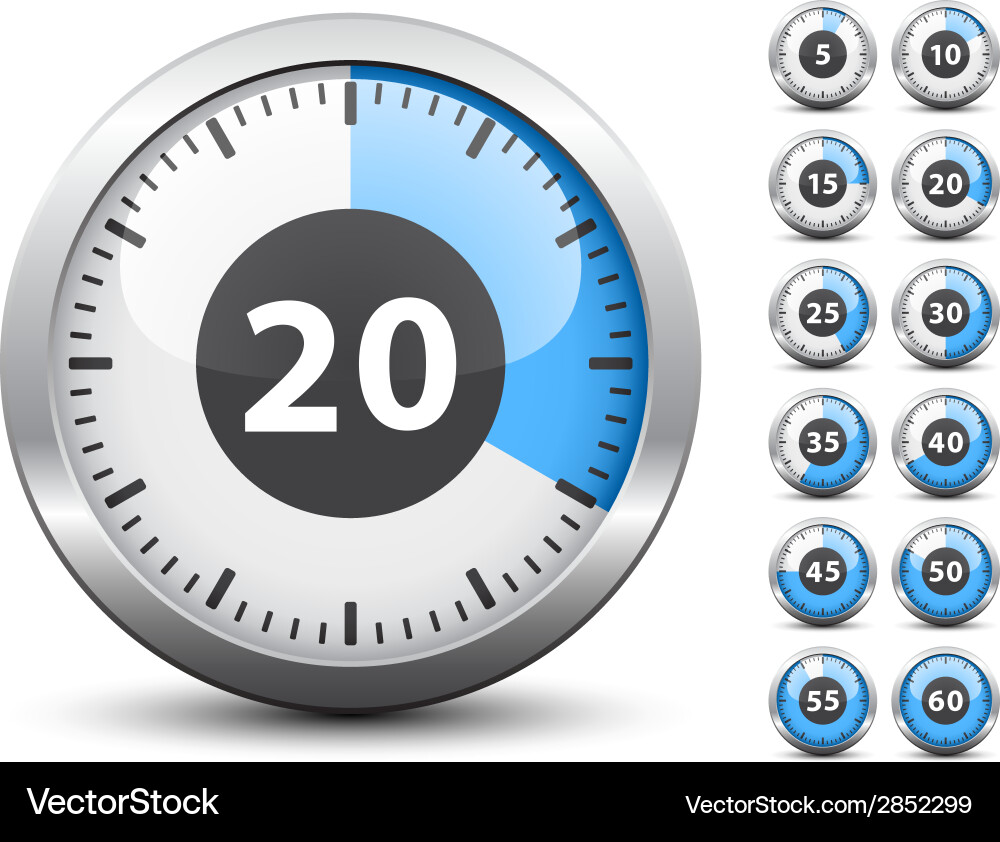Timer - easy change time every one minute vector image