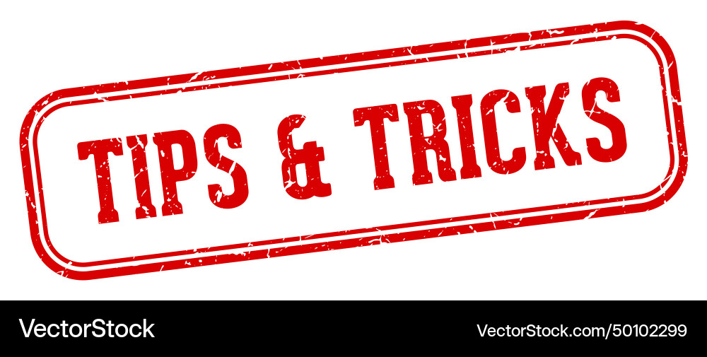 Tips tricks stamp rectangular vector image