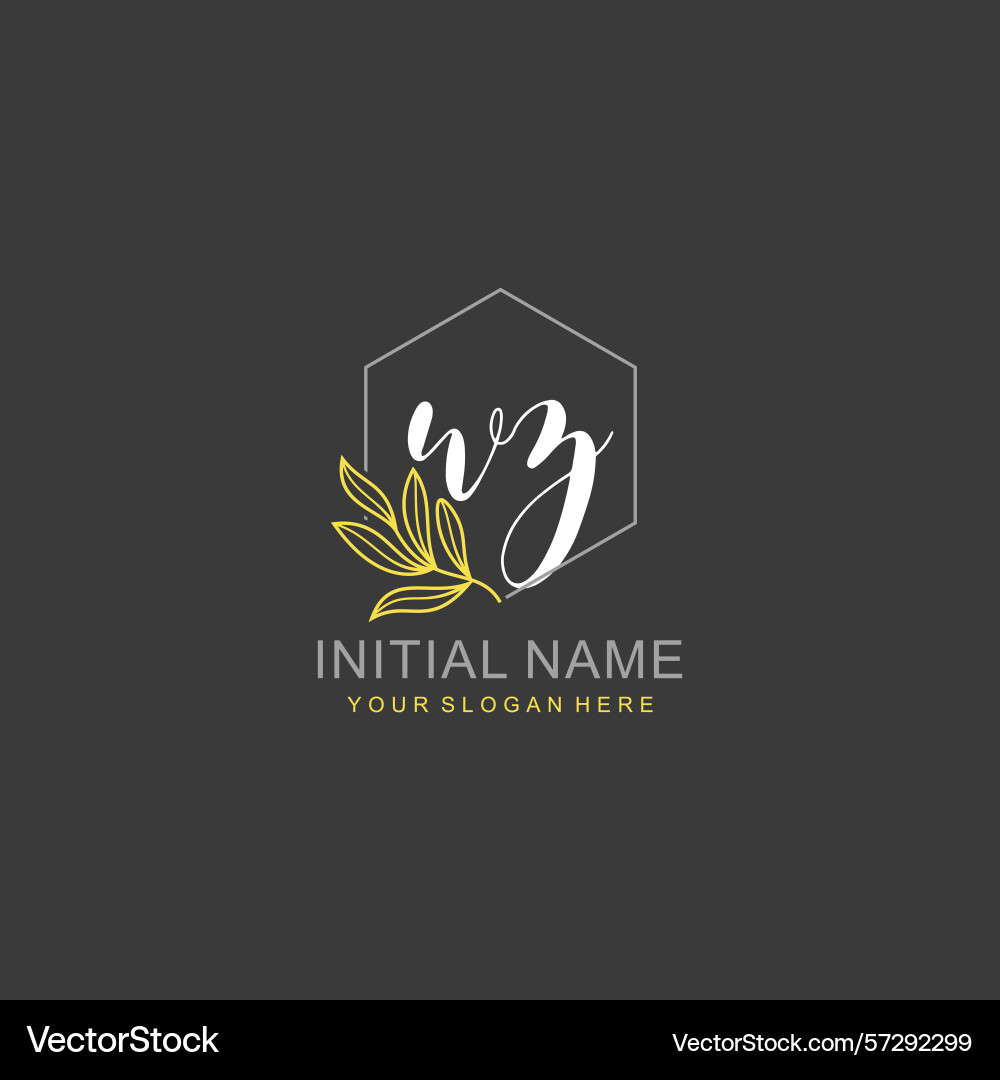 Wz initial logo templates with botanical elements Wz initial logo templates with botanical elements Vector Image