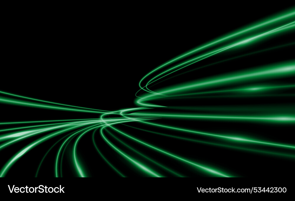 Abstract green light fast speed curve dynamic Abstract green light fast speed curve dynamic vector image
