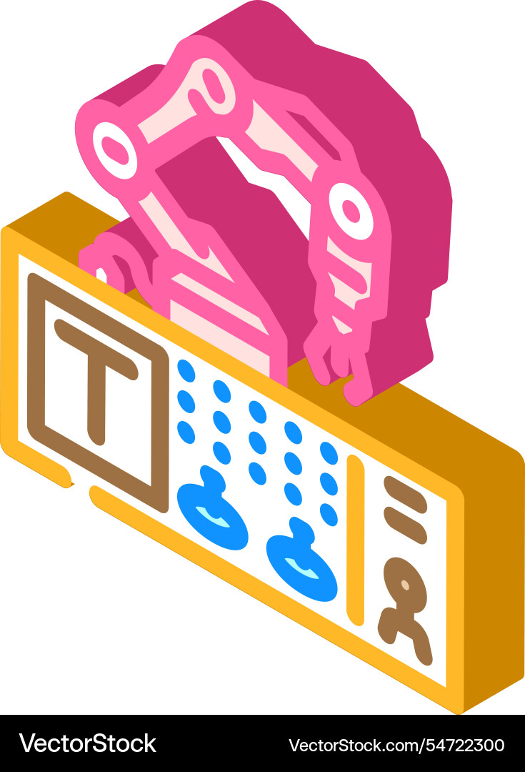 Advanced robotics control panel isometric icon Vector Image