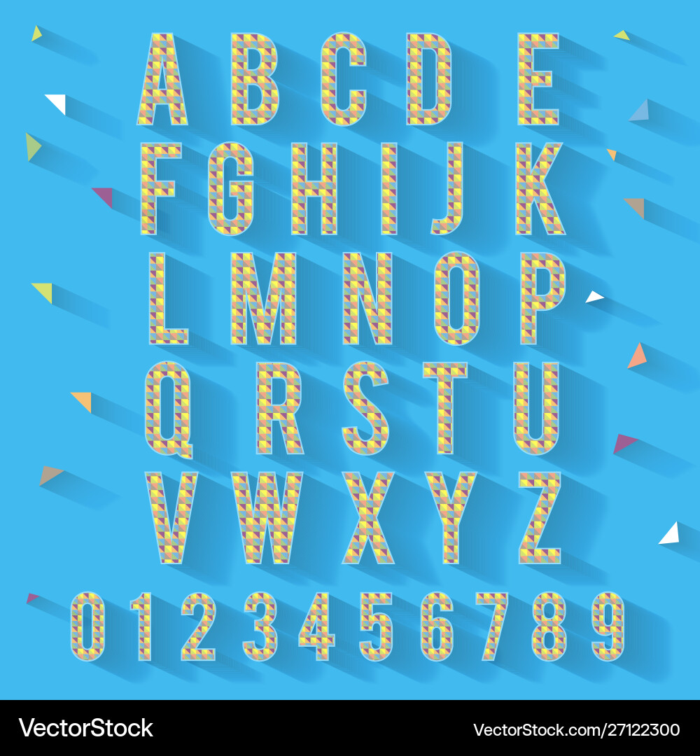 Alphabet polygon multi colors in shape Alphabet polygon multi colors in shape vector image