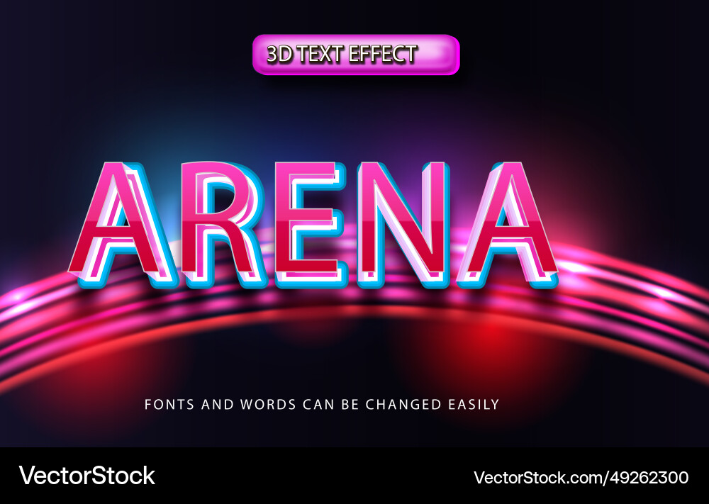 Arena game 3d editable text effect style Arena game 3d editable text effect style vector image