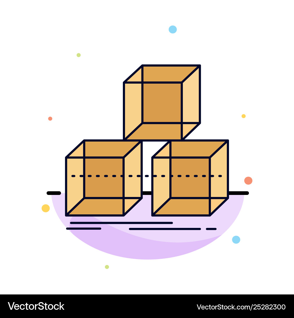 Arrange design stack 3d box flat color icon Arrange design stack 3d box flat color icon vector image