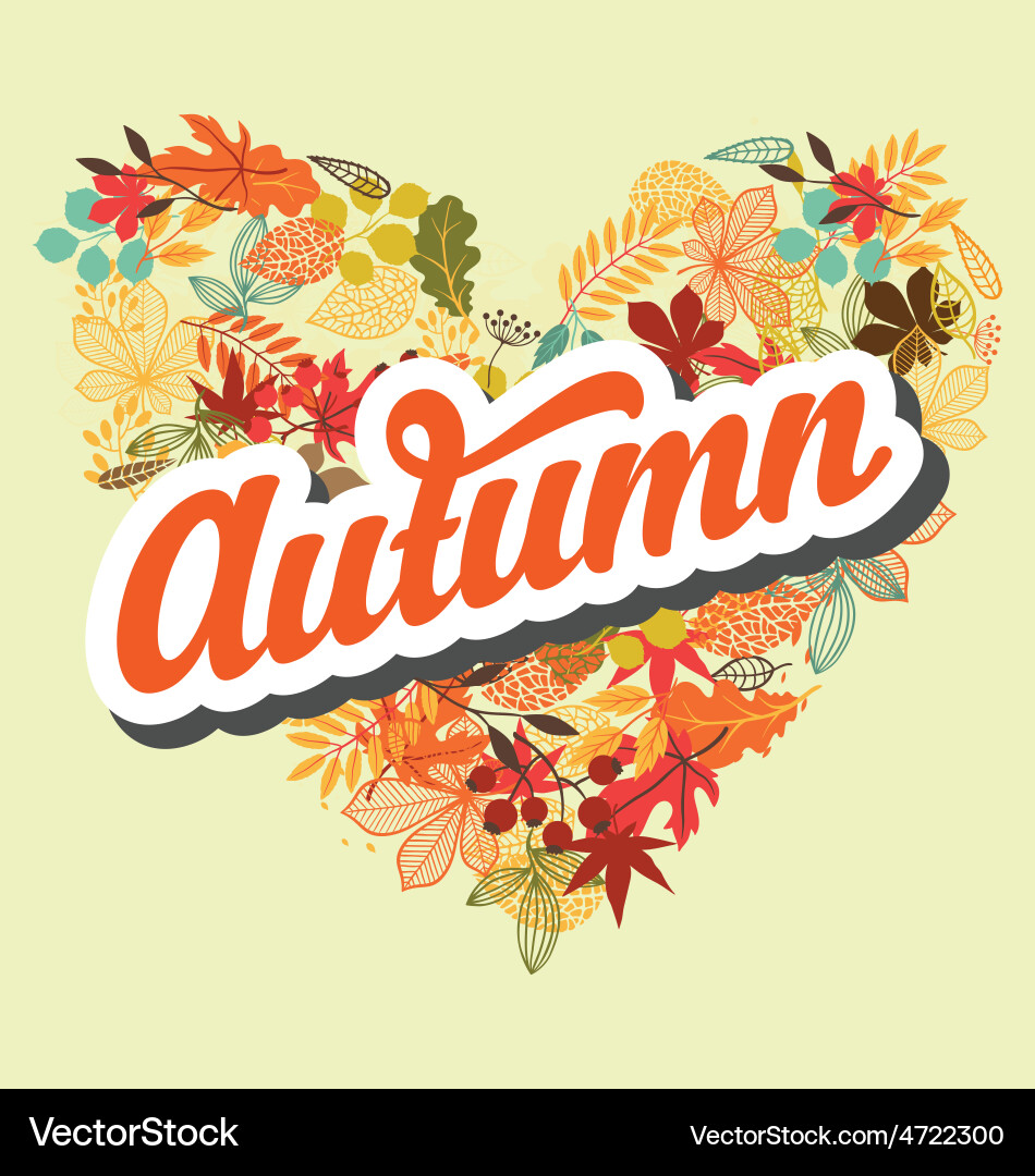 Autumn background with retro typography element Vector Image