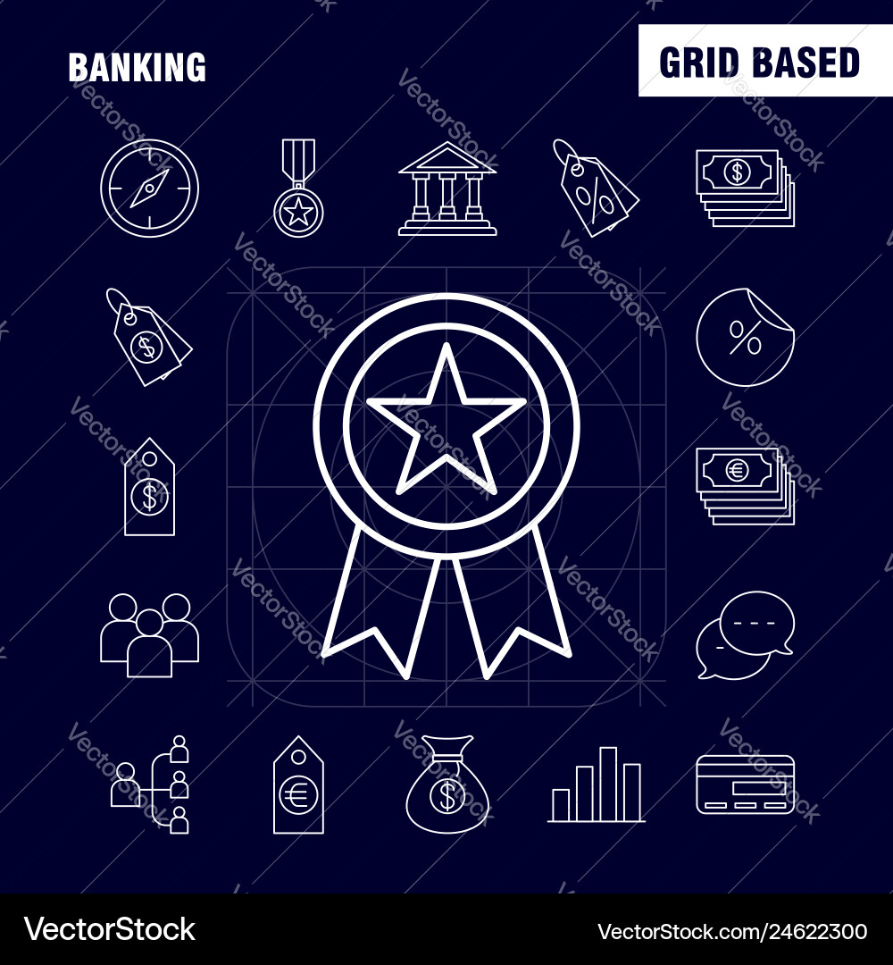 Banking line icon for web print and mobile uxui vector image