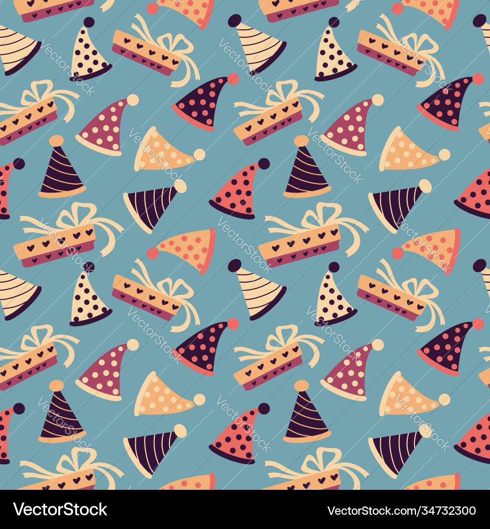 Celebratory seamless pattern birthday Vector Image