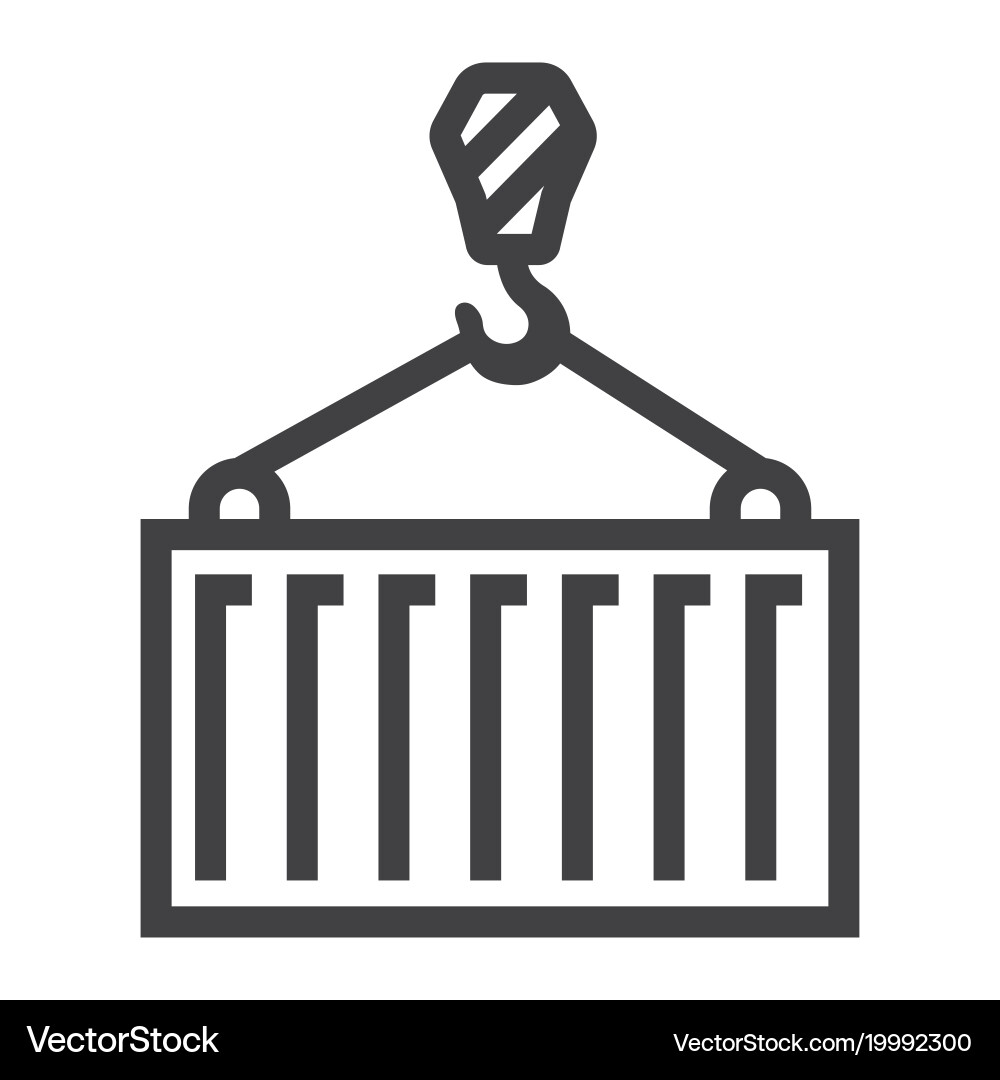 Container line icon logistic and delivery Vector Image