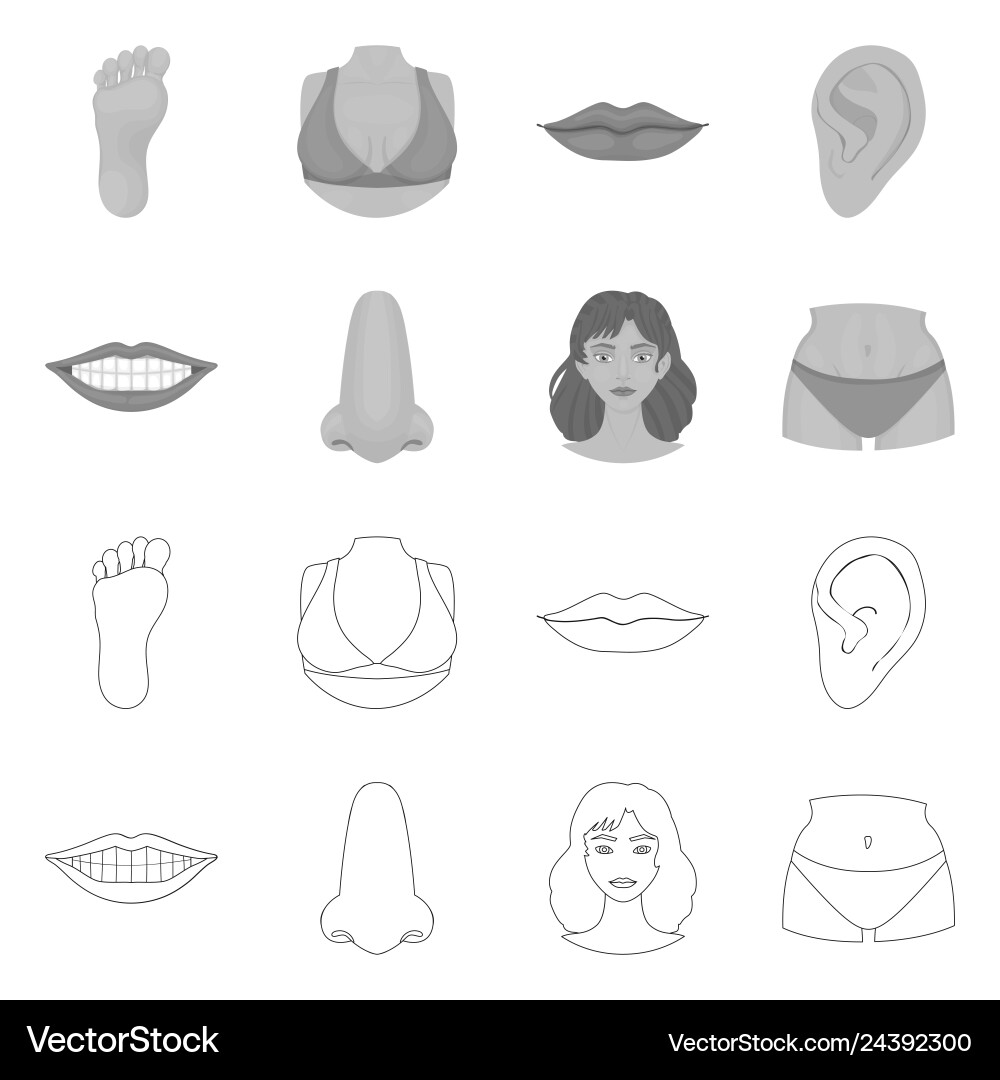Design of body and part sign collection Design of body and part sign collection vector image
