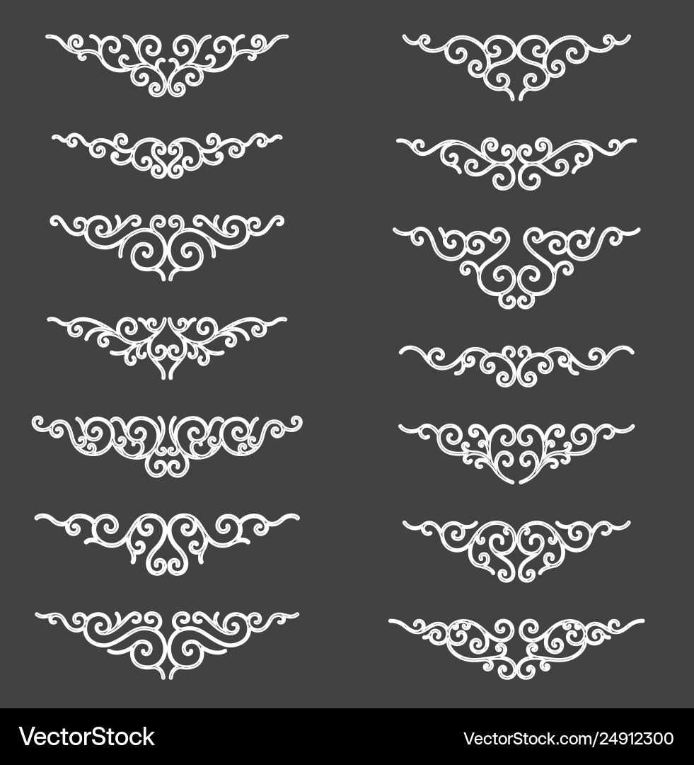Elegant Border & Line Element Set Vector Image