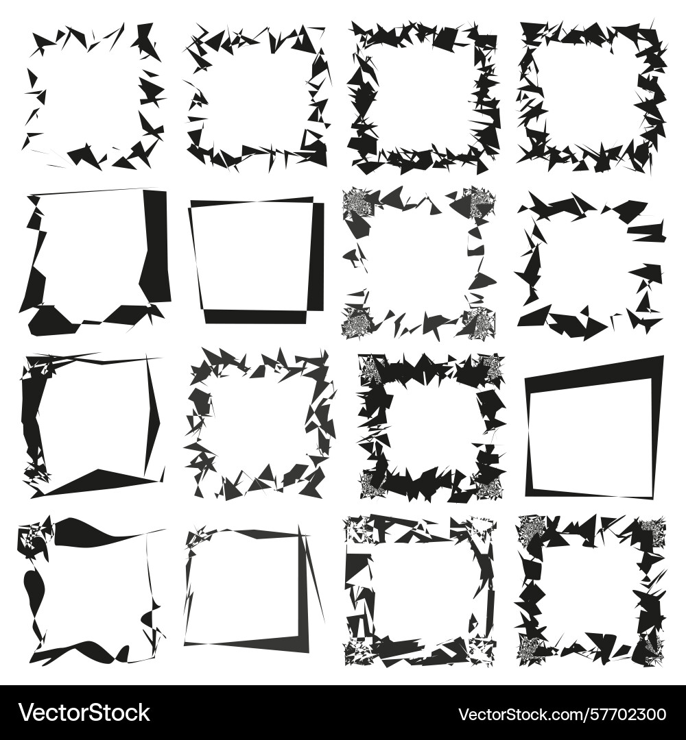 Fragmented polygonal framework jagged angular Fragmented polygonal framework jagged angular vector image