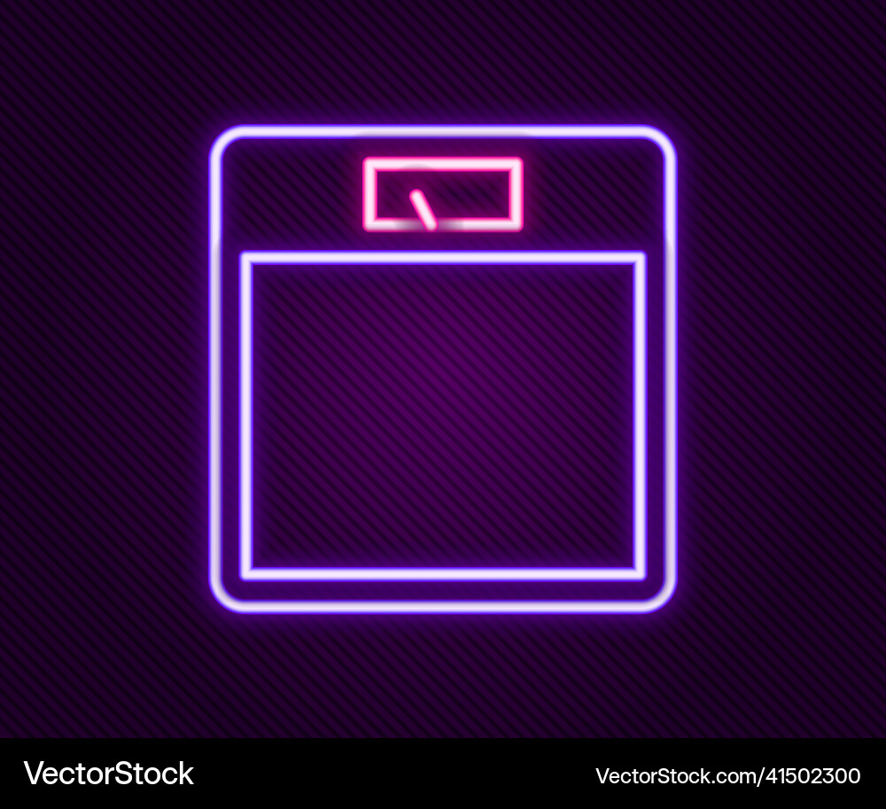 Glowing neon line bathroom scales icon isolated Glowing neon line bathroom scales icon isolated vector image
