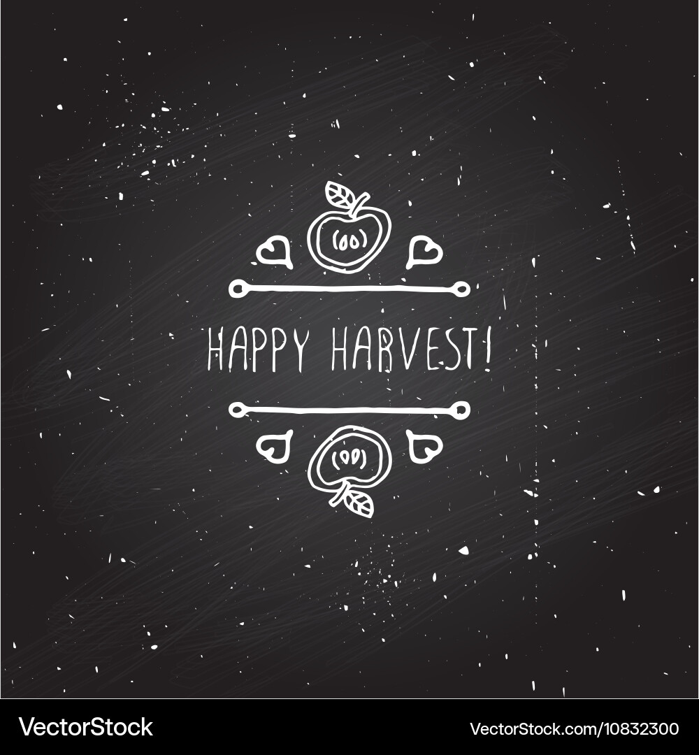 Handdrawn autumn element with text vector image