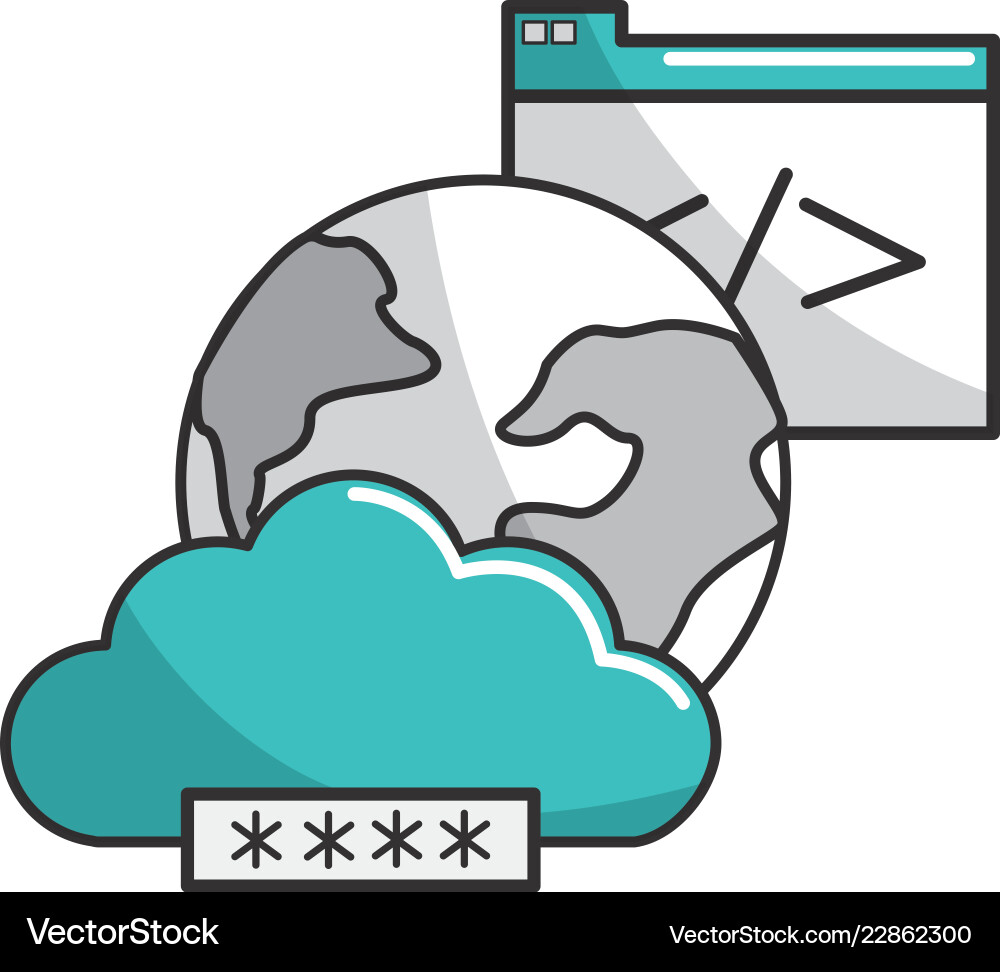 Isolated web hosting design vector image