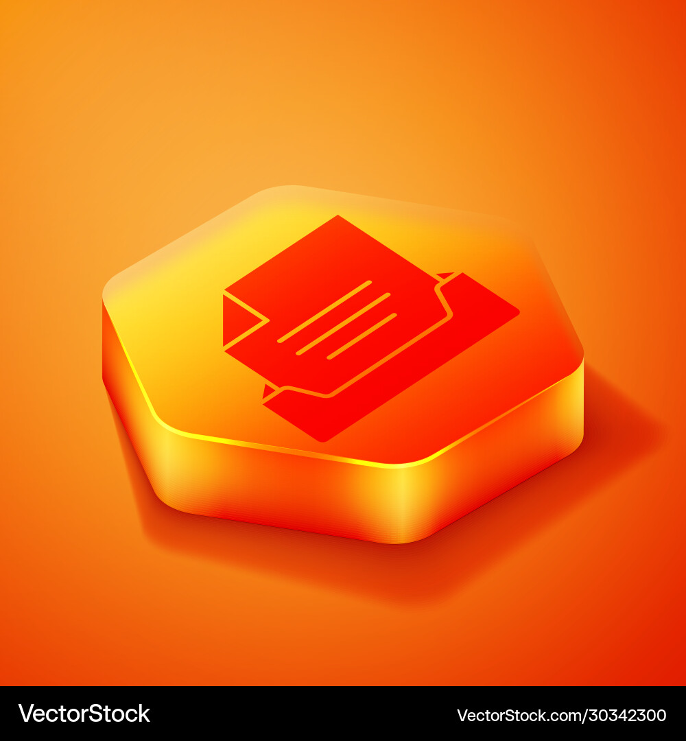 Isometric drawer with document icon isolated Isometric drawer with document icon isolated Vector Image