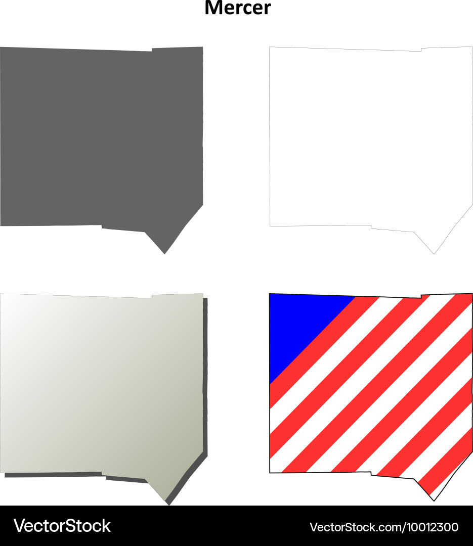 Mercer map icon set Vector Image