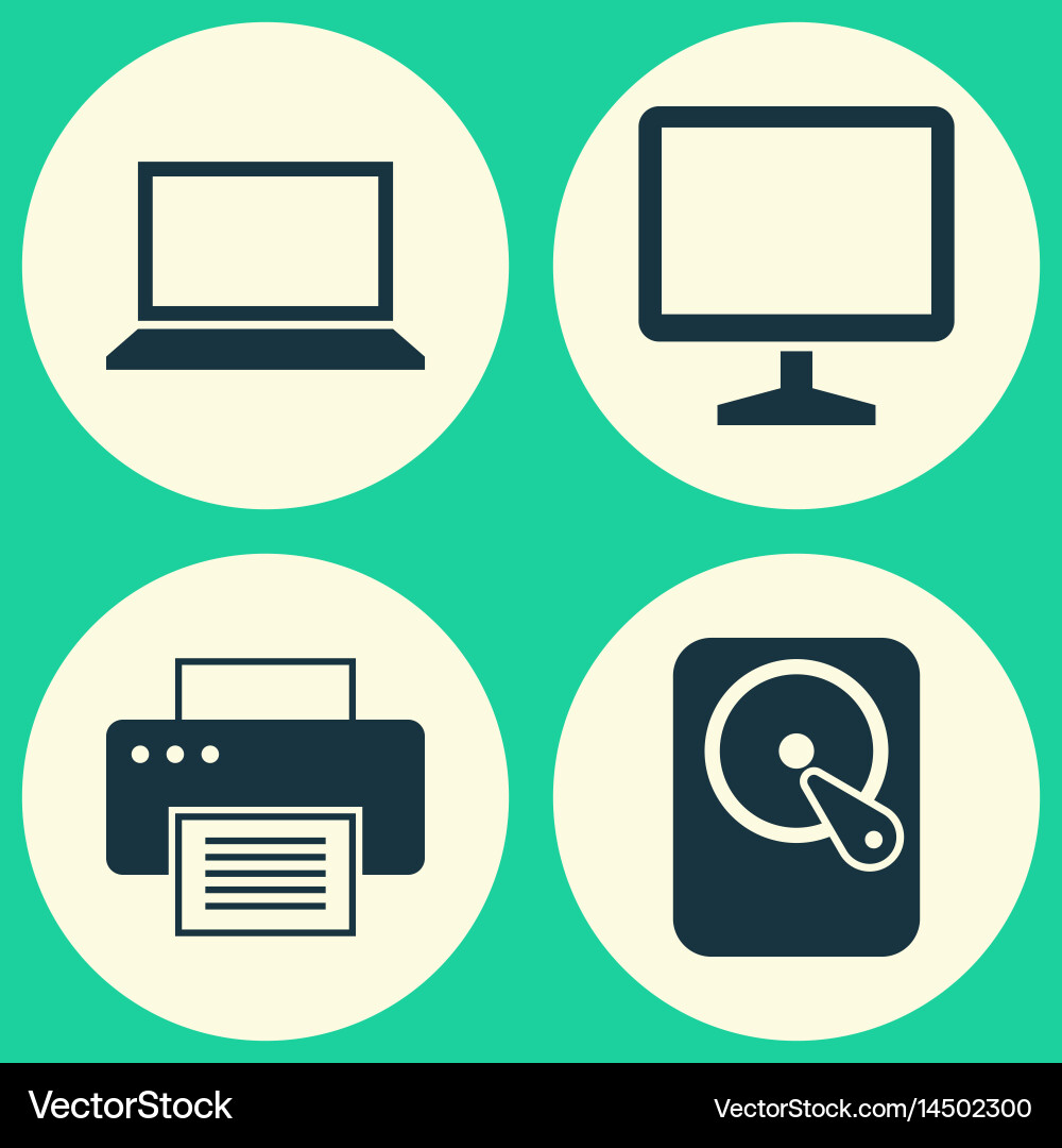Notebook icons set collection of desktop vector image