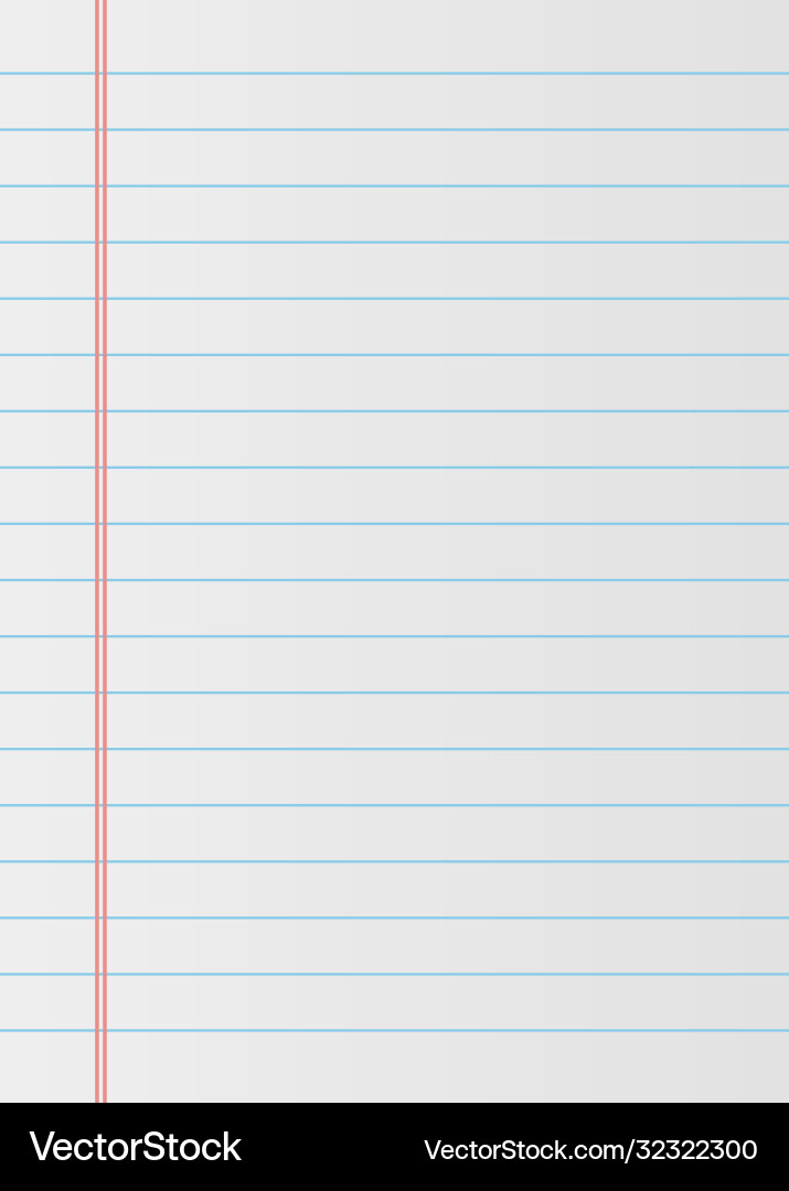 Notebook paper background lined Notebook paper background lined vector image