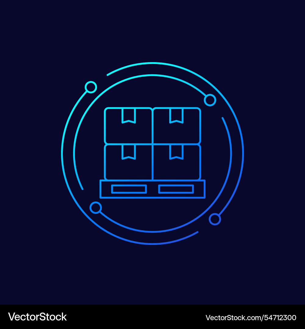 Pallet icon in linear design vector image