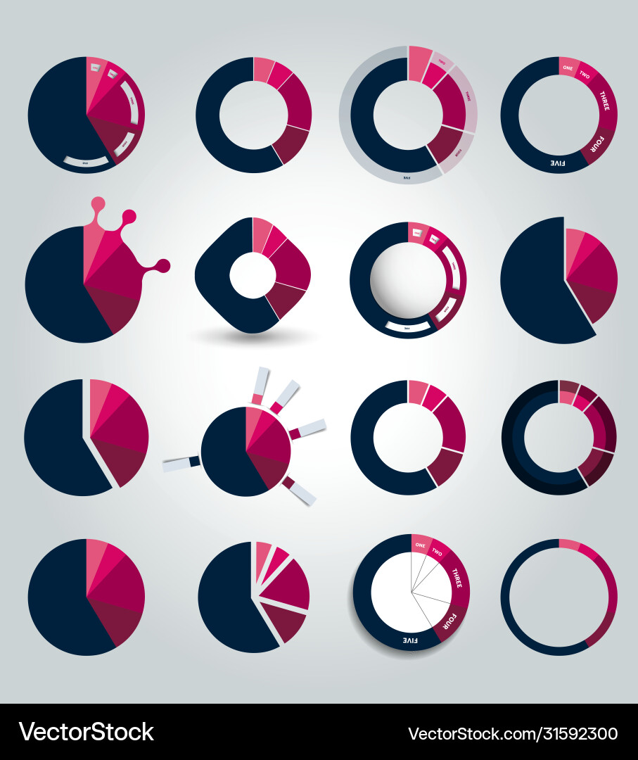 Pie chart graph simply color editable Pie chart graph simply color editable Vector Image