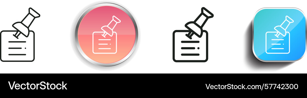 Push icon thin linear regular and button style Push icon thin linear regular and button style vector image