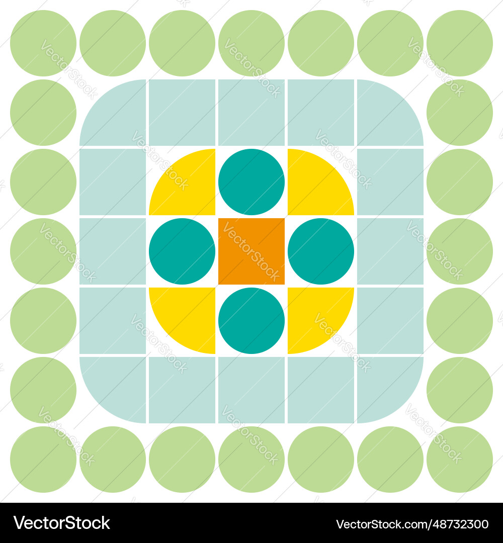 Seamless geometric pattern with circles and square Seamless geometric pattern with circles and square vector image