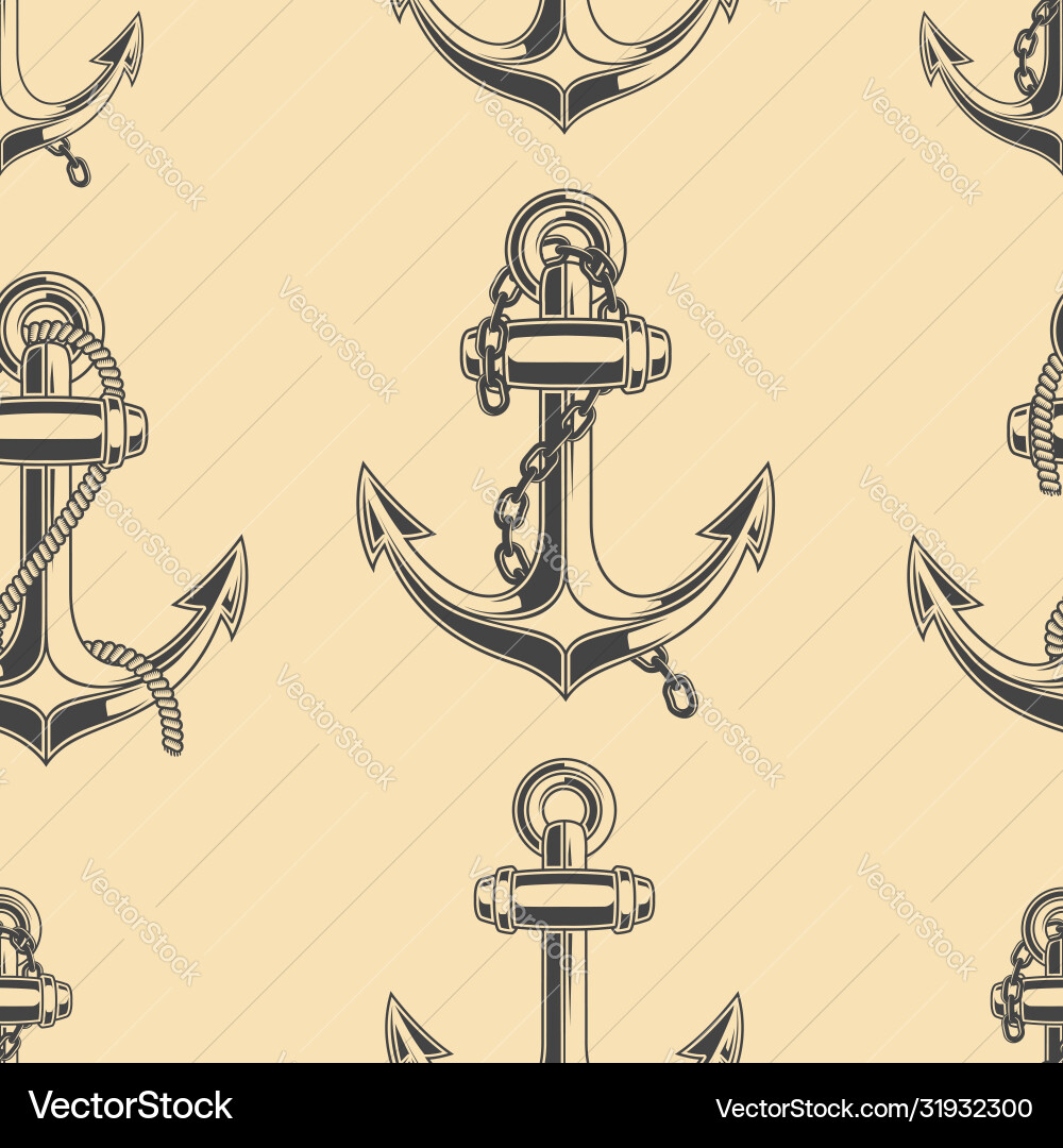 Seamless pattern with anchors design element Seamless pattern with anchors design element vector image