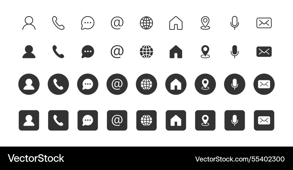 Set of contact us icons and web icon Set of contact us icons and web icon vector image