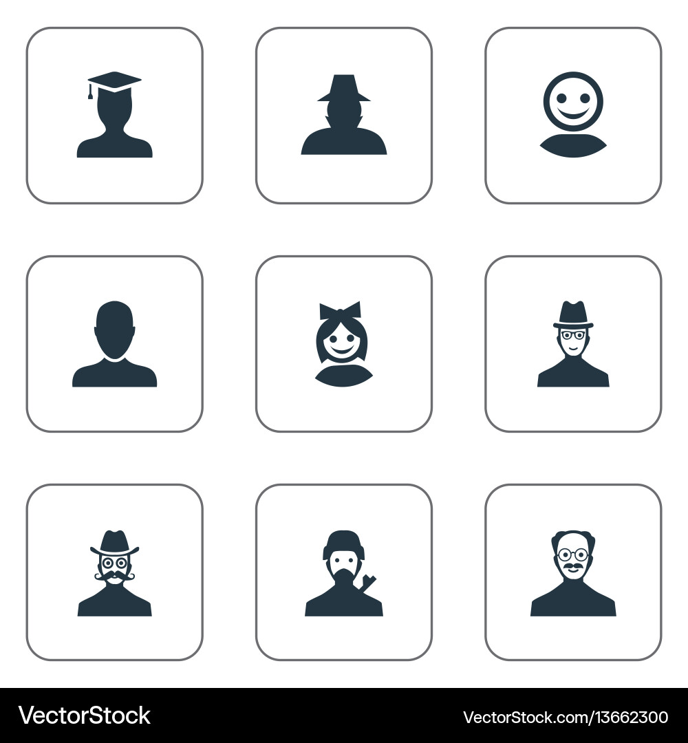 Set of simple avatar icons Set of simple avatar icons Vector Image