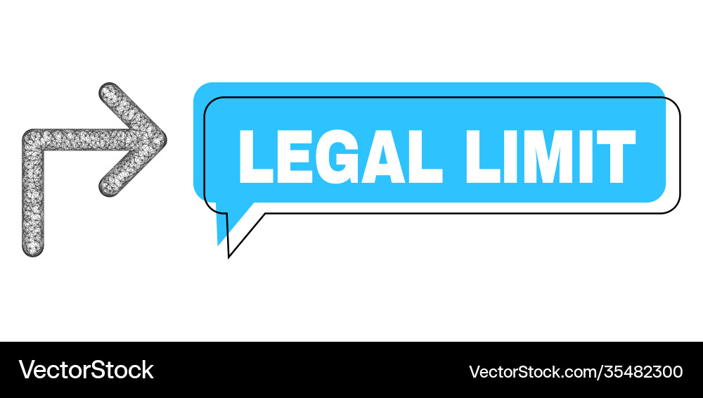 Shifted legal limit speech frame and net mesh turn Shifted legal limit speech frame and net mesh turn vector image