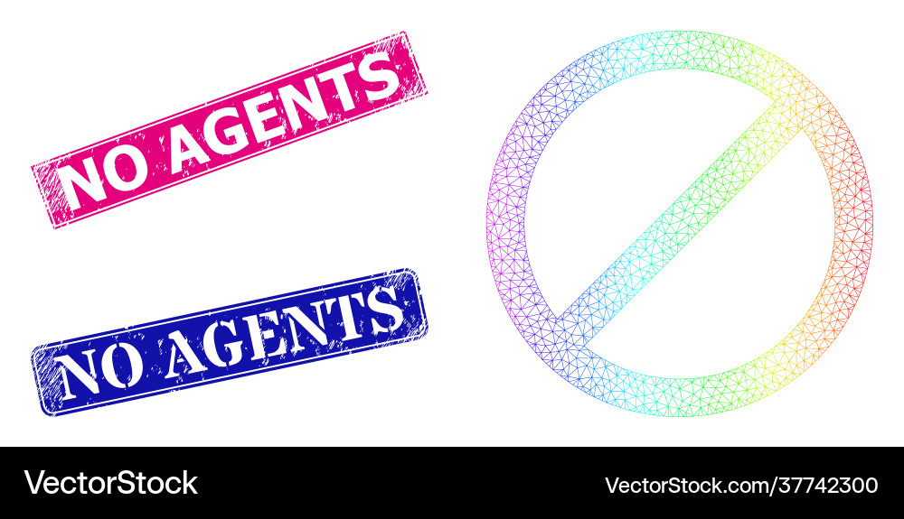 Textured no agents badges and spectral net Textured no agents badges and spectral net vector image