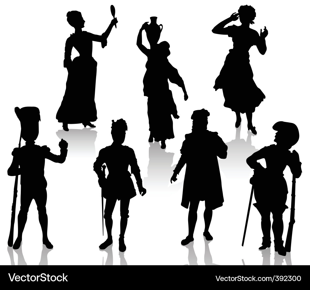 Theatrical Silhouettes vector image