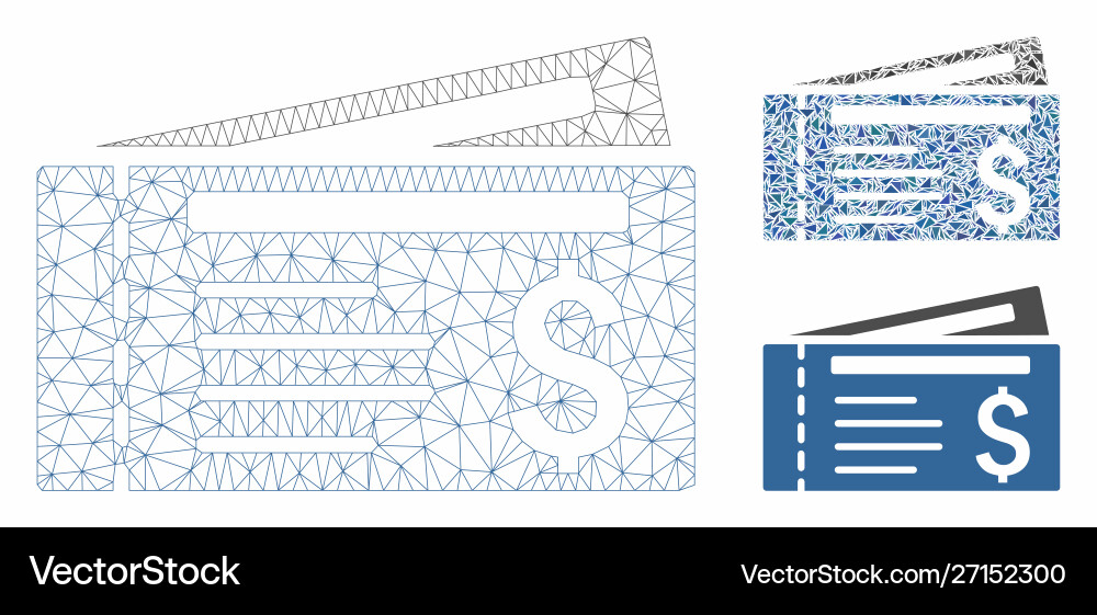 Tickets mesh network model and triangle Tickets mesh network model and triangle Vector Image