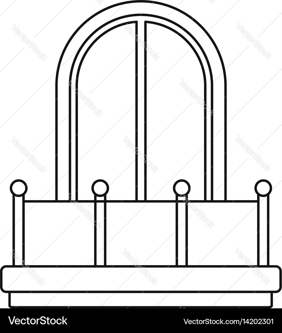 Arched window icon outline style Vector Image