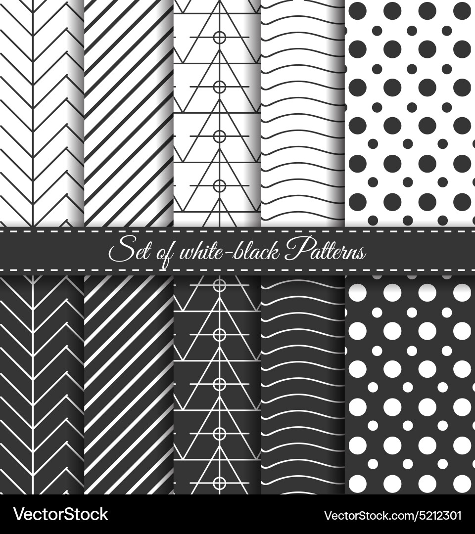 Black and White Linear Stripe Pattern Vector Image