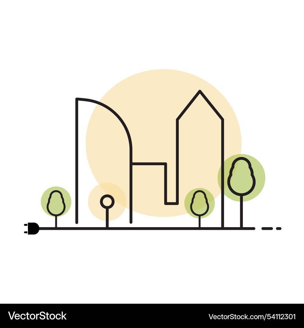 Building line icon Vector Image