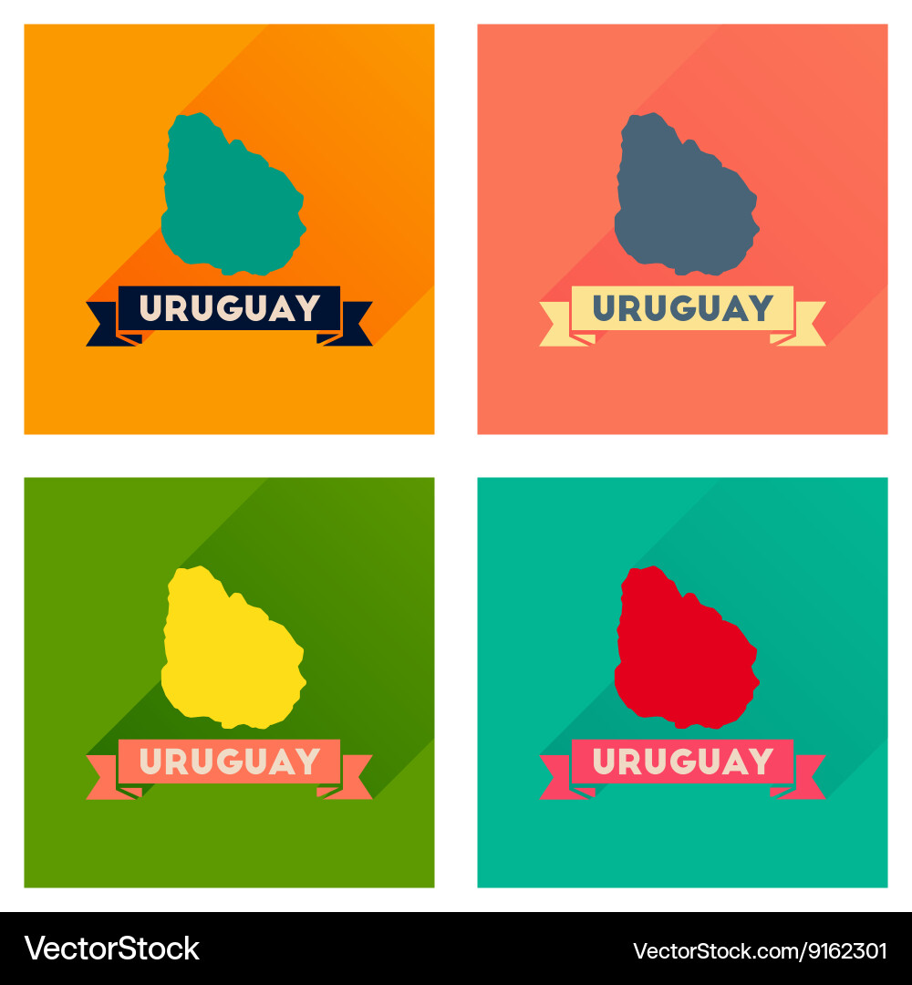 Concept of flat icons with long shadow map vector image