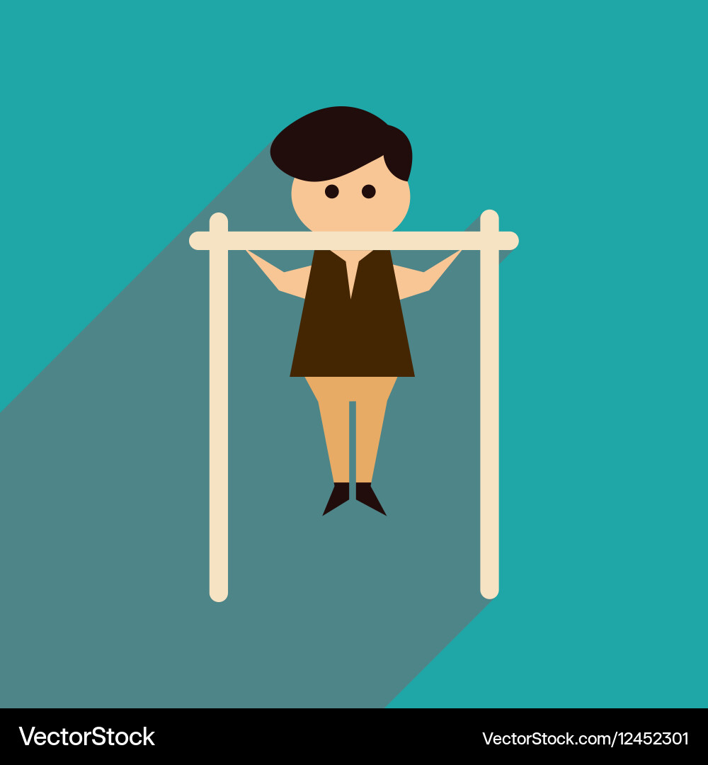 Flat web icon with long shadow man horizontal bar vector image