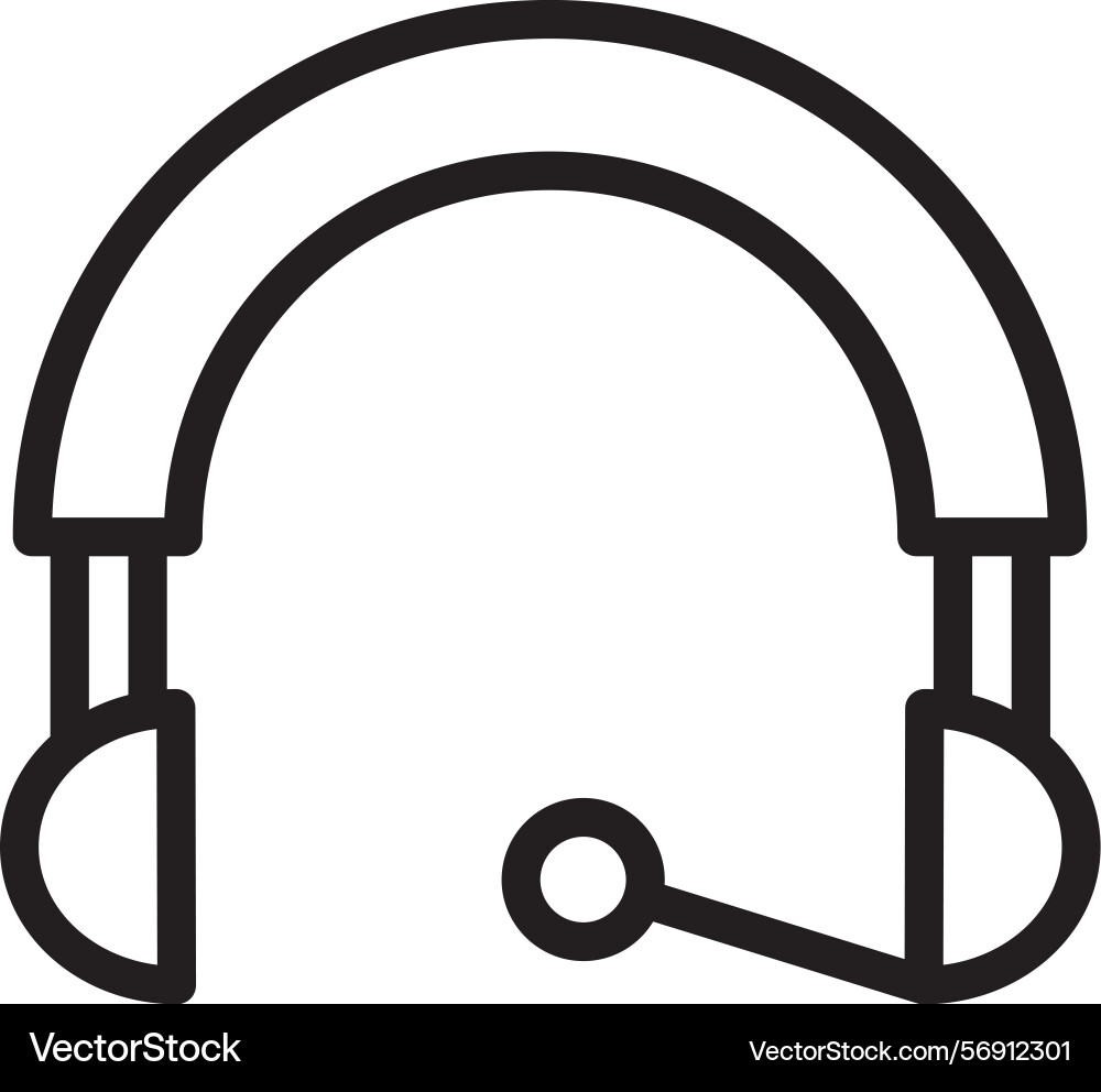 Headset linear style icon design Vector Image