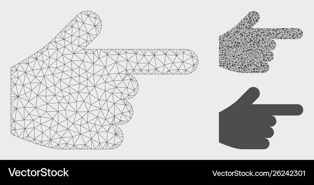 Index finger mesh 2d model and triangle Vector Image