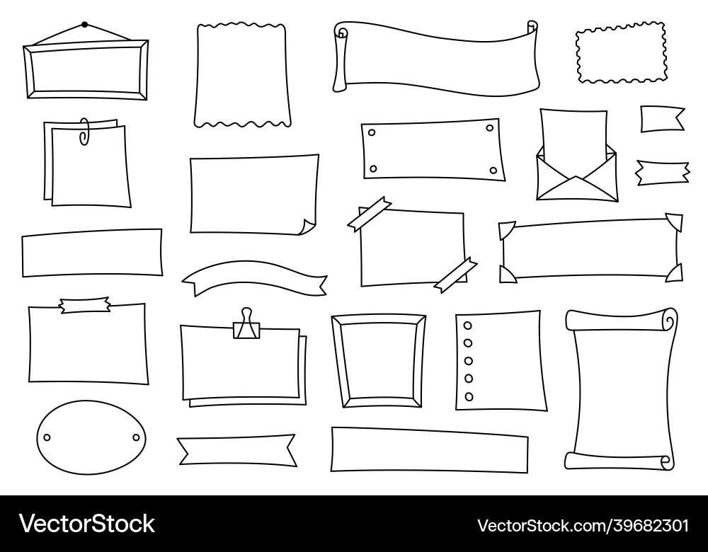 Journal and diary set element in doodle style Vector Image