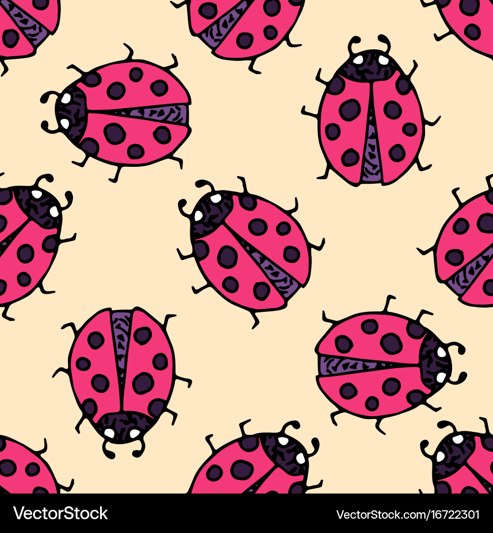 Ladybug seamless pattern vector image