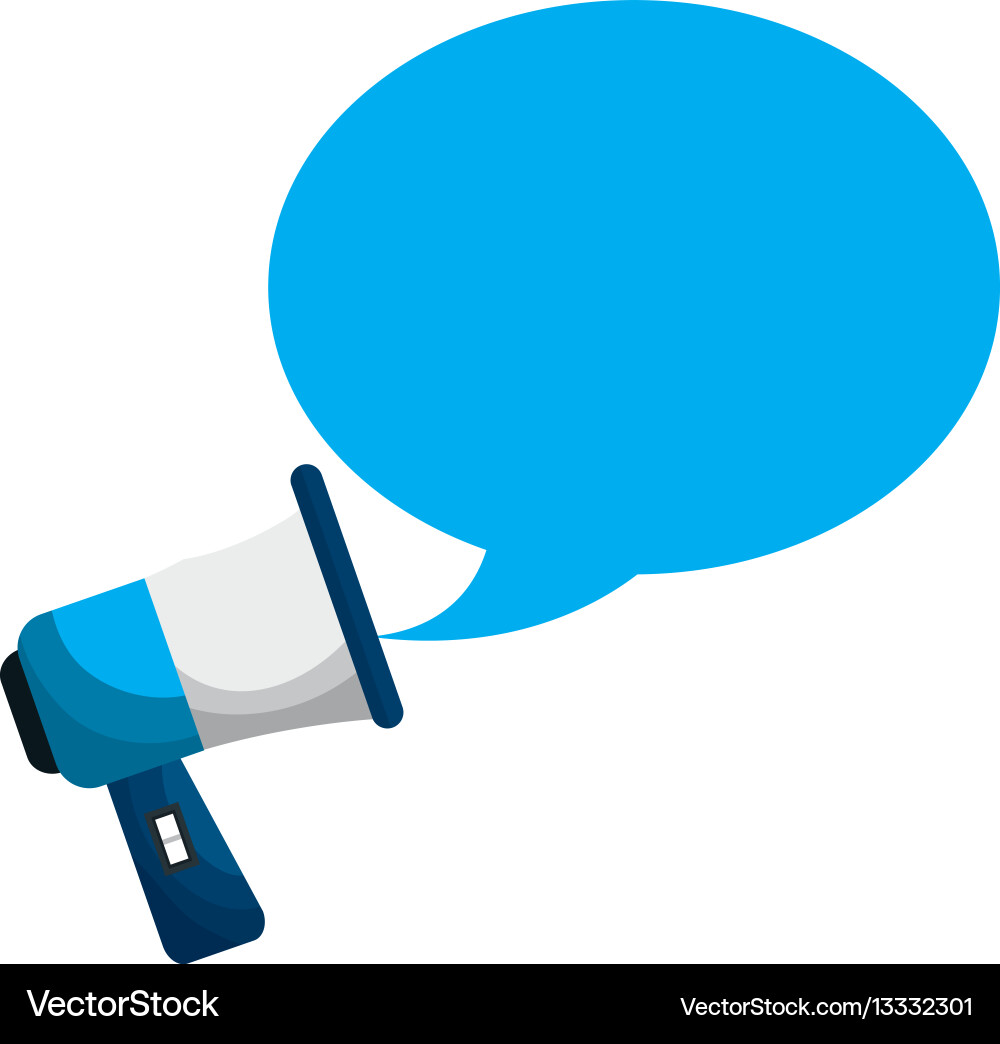 Megaphone with bubble callout box vector image
