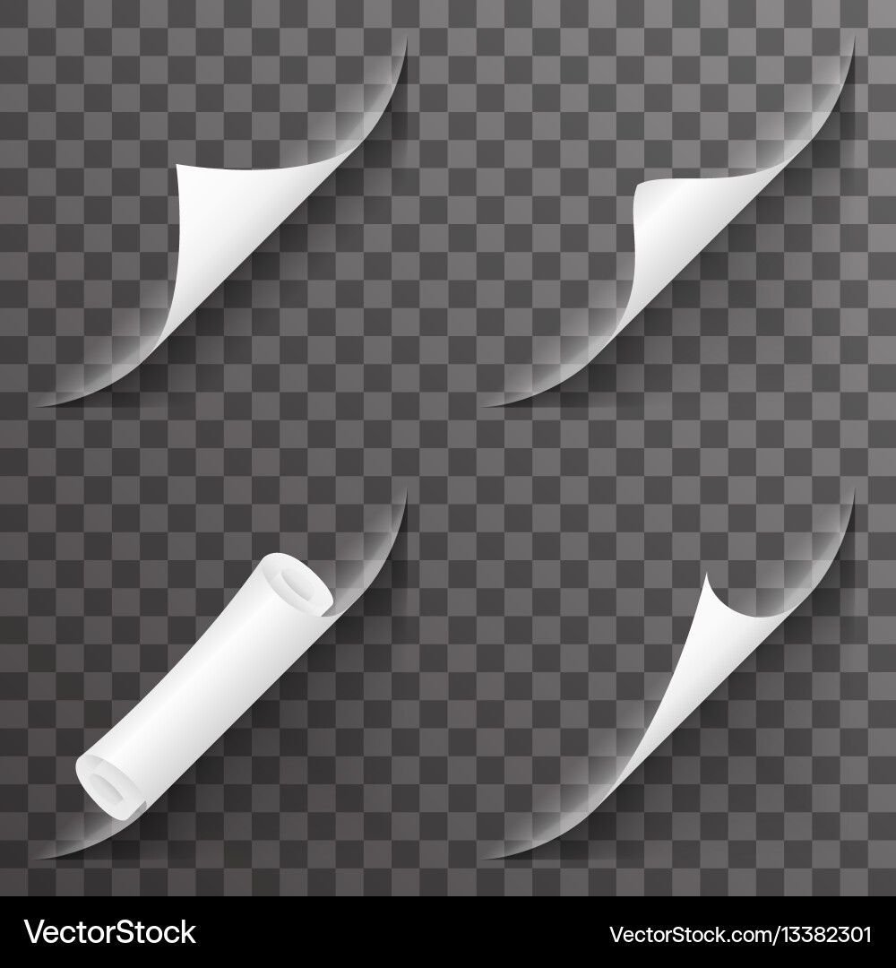 Page Curl Paper Set - Transparent vector image