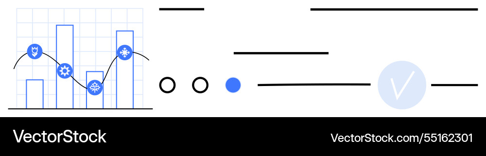 Performance metrics visualized with bar chart Performance metrics visualized with bar chart vector image