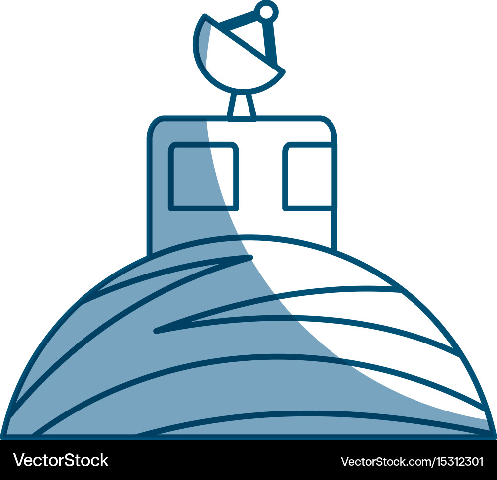 Planet mars with astronomical observatory Vector Image