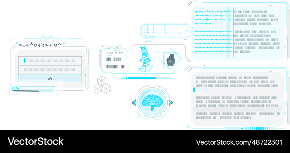 Sci-fi hud interface for data research Sci-fi hud interface for data research vector image