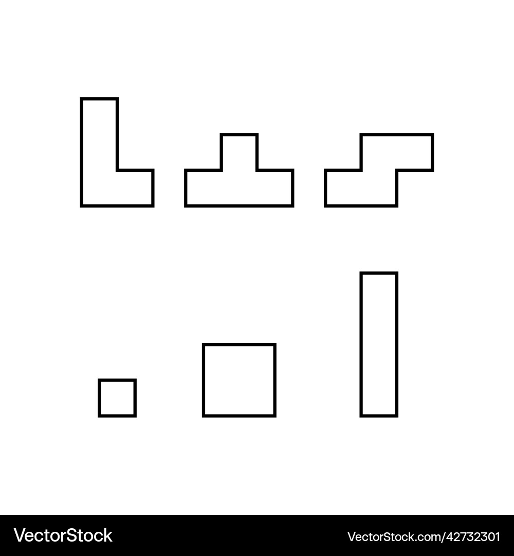 Set of color tetris block puzzle icon Set of color tetris block puzzle icon vector image
