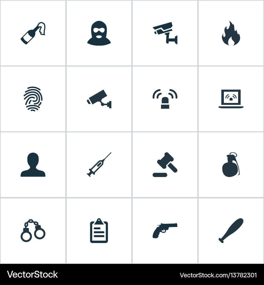 Set of simple fault icons Set of simple fault icons Vector Image