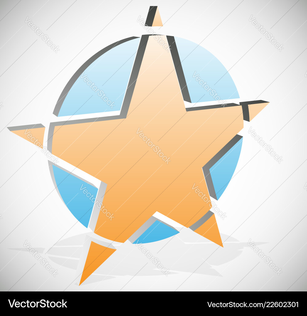Star element in segmented geometric style Vector Image